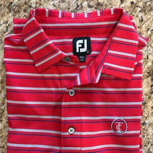 Men's Footjoy Red Striped Shirt